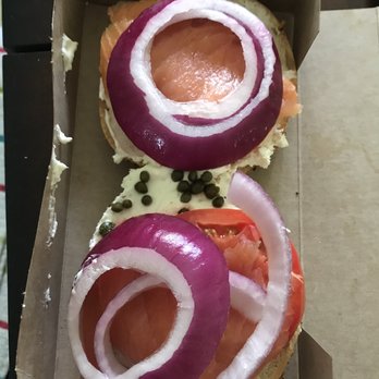 Einstein Bros. Bagels - Now I know why there is an onion shortage! This is after I removed some - I won't be worried about vampires for a long time. - Bagels Near Me - Melbourne, Florida