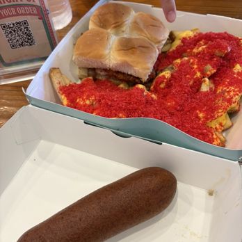 Endless Summer Sweets - Mild Link Corn Dog, Chicken Sandwich Combo Meal with hot Cheeto nacho fries - Desserts Near Me - Berkeley, California Endless Summer Sweets - Mild Link Corn Dog, Chicken Sandwich Combo Meal with hot Cheeto nacho fries - Desserts Near Me - Berkeley, California