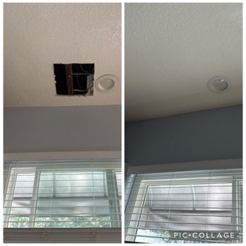 Dream Wall Design - Before and after of patch #2 - Drywall Installation & Repair Near Me - Irvine, California