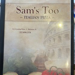 Sam's Too Italian Pizza - Menu