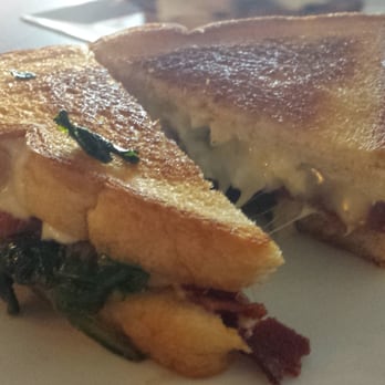 Spacebar - #14 - bacon, roasted red pepper, feta, mozzarella with the garlicky spinach add-on - Bars Near Me - Falls Church, Virginia Spacebar - #14 - bacon, roasted red pepper, feta, mozzarella with the garlicky spinach add-on - Bars Near Me - Falls Church, Virginia
