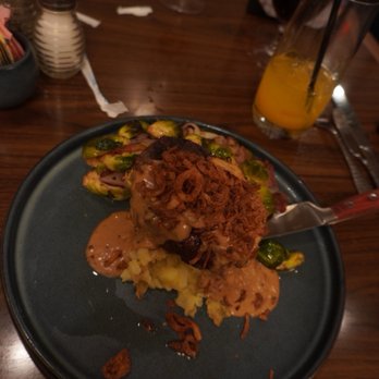 Ember and Elm - Filet Mignon, Mashed Potatoes, Bacon Shallot Brussel Sprouts - Breakfast & Brunch Near Me - Pigeon Forge, Tennessee