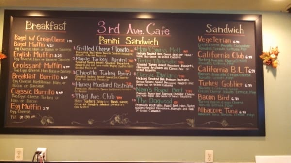 Menu photo 2 Third Ave Cafe Seattle, WA Menu photo 2 Third Ave Cafe Seattle, WA