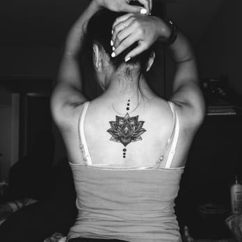 Electric Voodoo Tattoo - Upper back lotus tattoo done by gabe! - Tattoo Near Me - Vacaville, California Electric Voodoo Tattoo - Upper back lotus tattoo done by gabe! - Tattoo Near Me - Vacaville, California