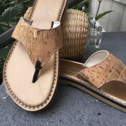 Gulf Coast Sandals Factory - Cork straps on Bronze footbed