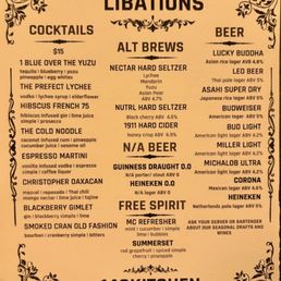 Fantastic handcrafted cocktails and 9 brews on draft.