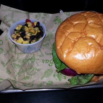 OTB Bicycle Café - Hard tail burger with blackbean and corn salad - New American Near Me - Pittsburgh, Pennsylvania