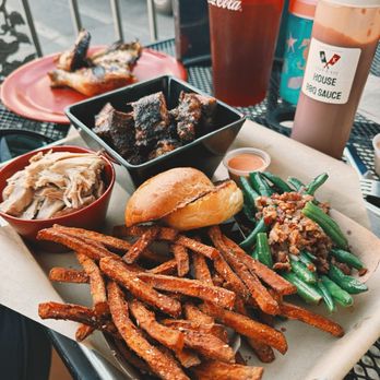 Butcher's Kitchen CHAR-B-QUE - Sweet Potato Fries, green beans, rib tips, chicken pulled chicken - Barbeque Near Me - Reno, Nevada Butcher's Kitchen CHAR-B-QUE - Sweet Potato Fries, green beans, rib tips, chicken pulled chicken - Barbeque Near Me - Reno, Nevada