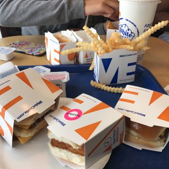 White Castle - burgers and fries on a blue tray - Fast Food Near Me - Griffith, Indiana White Castle - burgers and fries on a blue tray - Fast Food Near Me - Griffith, Indiana