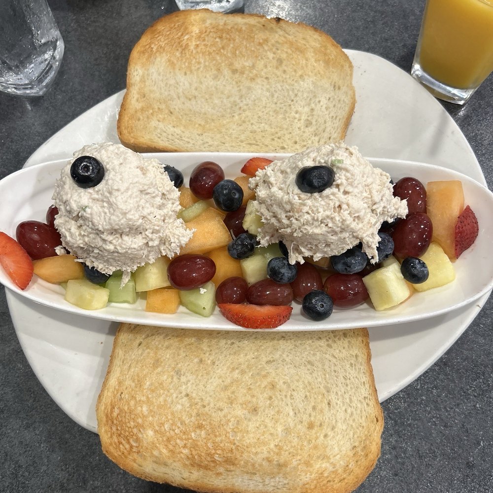 Fruit & Chicken Salad with sourdough toast Fruit & Chicken Salad with sourdough toast