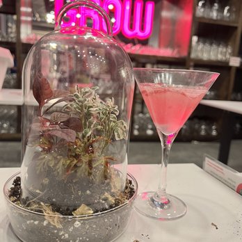 GROW Plant Bar - My "Belle" themed tropical terrarium with a glass of "Talk Planty to Me" - Nurseries & Gardening Near Me - Wichita, Kansas
