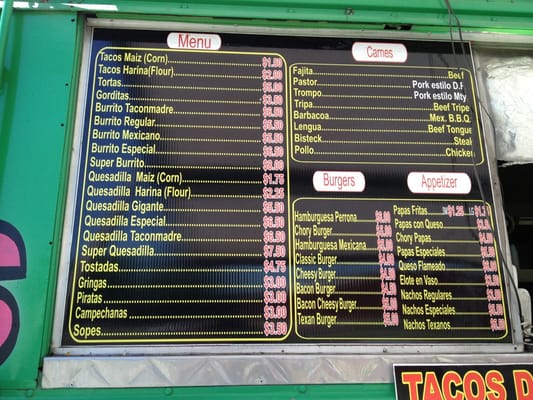 Menu photo 5 Taconmadre Houston, TX