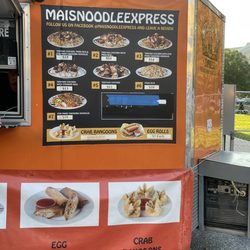 Mai's Noodle Express - Outside of the booth/menu