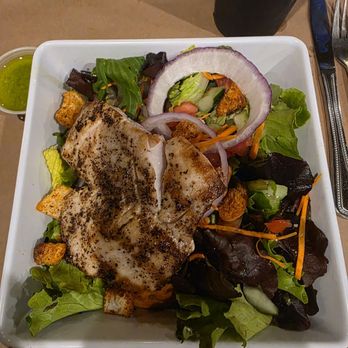 Crabby's Oyster Bar - Grilled Mahi salad. I actually turned a sandwich into a salad - Seafood Near Me - Jensen Beach, Florida