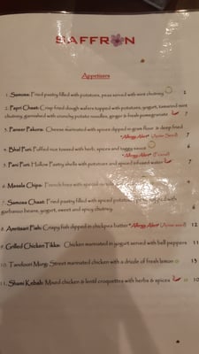Menu photo 8 Saffron Indian Bistro Glendale, AZ