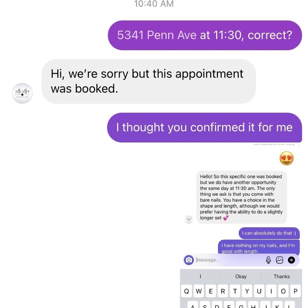 Example of a promised appointment given to someone else without notice or any correspondence.