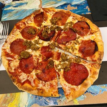 Cafe Barbosso - NY Style pizza with sausage and pepperoni - Italian Near Me - Sarasota, Florida