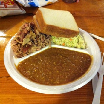 Barbecue Shack - Pork plate with stew and slaw. - Barbeque Near Me - Eastanollee, Georgia