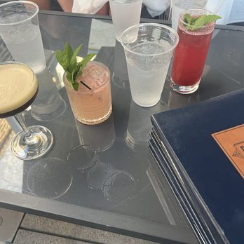 The Peacock - Espresso martini, watermelon margarita, Bathtub gin. No mocktails pictured as it took a full 20 minutes to get the ladies "juice". - Breakfast & Brunch Near Me - Charleston, South Carolina The Peacock - Espresso martini, watermelon margarita, Bathtub gin. No mocktails pictured as it took a full 20 minutes to get the ladies "juice". - Breakfast & Brunch Near Me - Charleston, South Carolina