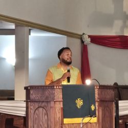 Rev. Dr. Campbell B. Singleton, III Preaching the word of God.
