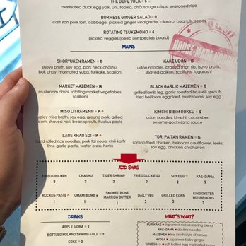 Ruckus - Menu - Ramen Near Me - Boston, Massachusetts