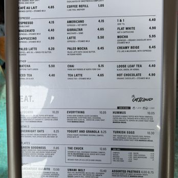 Cat & Cloud Coffee - Menu as of March 2025 - Coffee & Tea Near Me - Santa Cruz, California