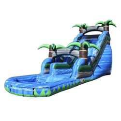 Bouncing All Around & Party Rentals - The BIG Blue Crush water slide with a pool for everyone to have FUN adults included.