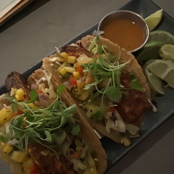 Pacific Hideaway - Blackened Mahi Mahi Tacos - New American Near Me - Huntington Beach, California Pacific Hideaway - Blackened Mahi Mahi Tacos - New American Near Me - Huntington Beach, California