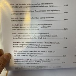 Karla's Kaffee und Krams - Auszug Speisekarte