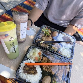 Sunright Tea Studio - Milpitas - Matcha Latte w/ Pistachio Cheese Foam & Dubai Chocolate Frostie - Bubble Tea Near Me - Milpitas, California