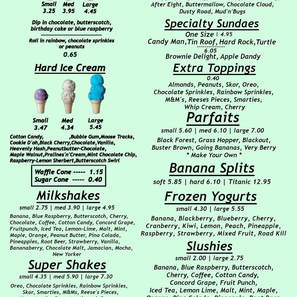 Cool Cucumber - an ice cream menu - Ice Cream & Frozen Yogurt Near Me - Strathroy, Ontario