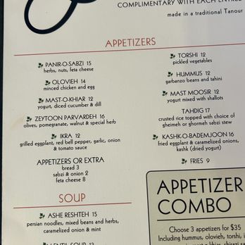 Pardis - menu - Persian/Iranian Near Me - Glendale, California