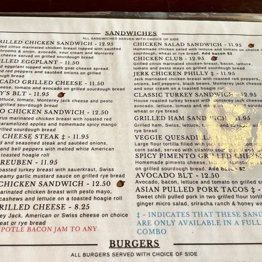 Lefty's Main Street Grille - Menu (Aug 2024) - zoom in for details and prices - a packed menu with lots to offer...but based on our visit, left a lot to be desired :( - Breakfast & Brunch Near Me - Blacksburg, Virginia