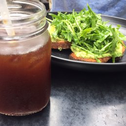 Iced long black and avocado toast Iced long black and avocado toast