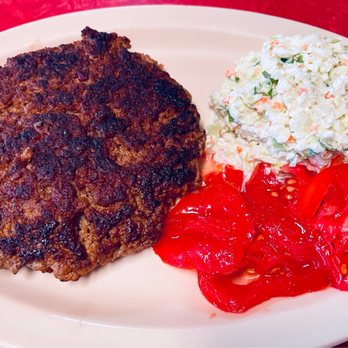 Southern Lady Restaurant - Wonderful Hamburger Steak with Garden Fresh Tomatoes and Coleslaw - American Near Me - Bowdon, Georgia Southern Lady Restaurant - Wonderful Hamburger Steak with Garden Fresh Tomatoes and Coleslaw - American Near Me - Bowdon, Georgia