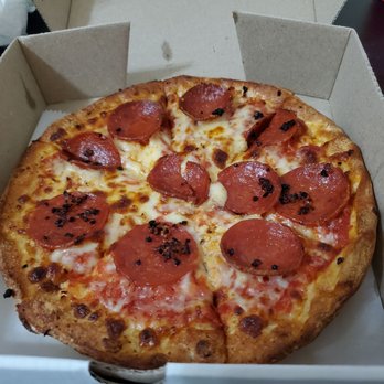 TJ's Pizza Wings N Things - Personal pizza with extra crispy crust. Pep and garlic - Pizza Near Me - Denton, Texas