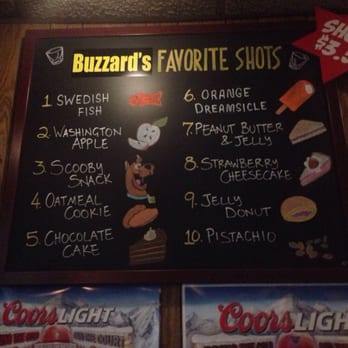 The Buzzards Nest - the menu for the buzzards favorite shots - Bars Near Me - West Allis, Wisconsin The Buzzards Nest - the menu for the buzzards favorite shots - Bars Near Me - West Allis, Wisconsin
