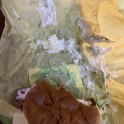 McDonald’s - This is the culprit. The invisible "NO MAYONNAISE" offender that had a blow out on the way home. Tried to eat it but, NOPE :@
