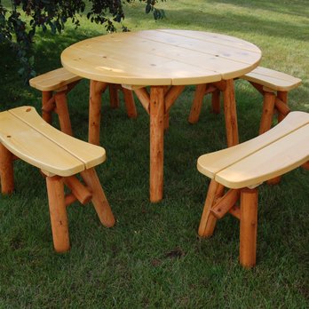 Moon Valley Rustics - 46" Round Picnic Table - Outdoor Furniture Stores Near Me - Willis, Michigan Moon Valley Rustics - 46" Round Picnic Table - Outdoor Furniture Stores Near Me - Willis, Michigan