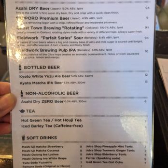 Mensho - Drink menu September 2025 - Ramen Near Me - Oakland, California