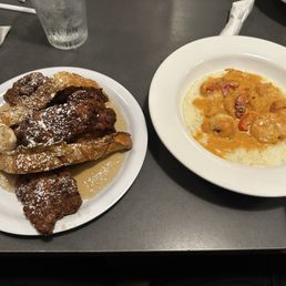 Chicken and French Toast, Shrimp and grits Chicken and French Toast, Shrimp and grits