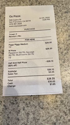 Menu photo 4 Oz Pizza San Francisco, CA Menu photo 4 Oz Pizza San Francisco, CA