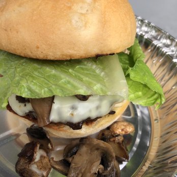 Ripe Delray - Beef burger with mushrooms, cheese, lettuce on potato bun. - Gluten-Free Near Me - Delray Beach, Florida