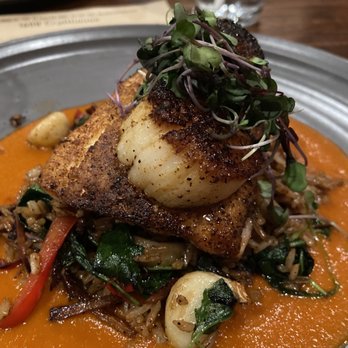 1608 Crafthouse - Blackened flounder and scallops - Gastropubs Near Me - Virginia Beach, Virginia