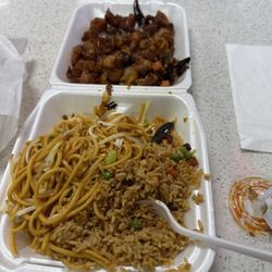 Tasteless, bland noodles and terrible fried rice