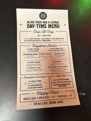 Menu photo 4 Blind Tiger Denver, CO