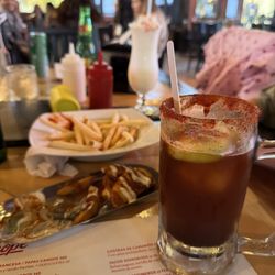 La Choperia - Vanilla milkshake, miche, fries, and papas bravas