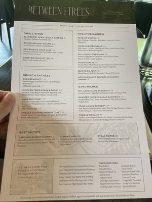 Menu photo 6 Between The Trees Greenville, SC