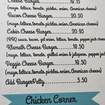 Log Cabin Diner - Burger menu - American Near Me - Klamath, California Log Cabin Diner - Burger menu - American Near Me - Klamath, California