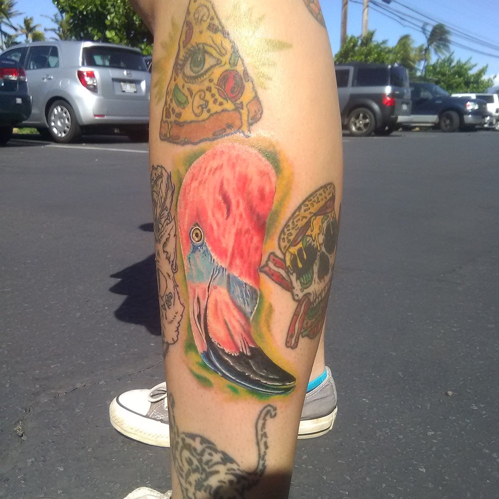 Amazing realistic flamingo done by Mike at forever Stained